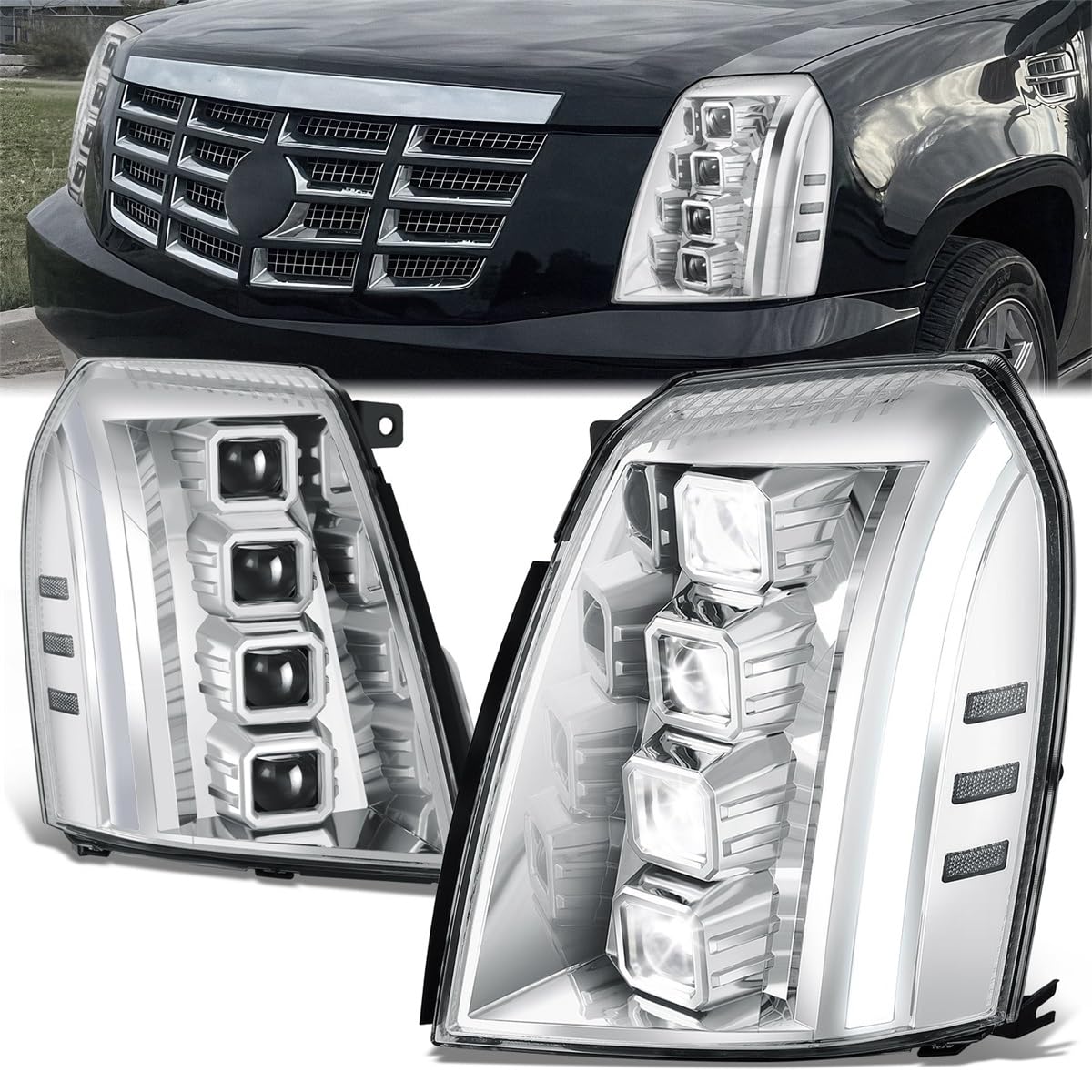 Headlight Assemblies For 2004 Cadillac Escalade EXT For 07-14